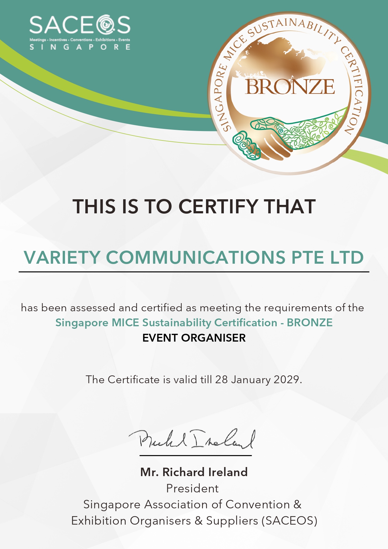 Singapore MSC_Certificate - Variety Communications Pte Ltd